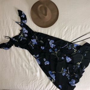 Navy blue off shoulder maxi dress